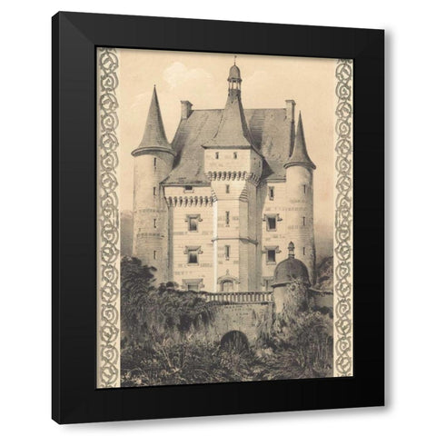 Bordeaux Chateau III Black Modern Wood Framed Art Print by Fermin Cassas, Louis
