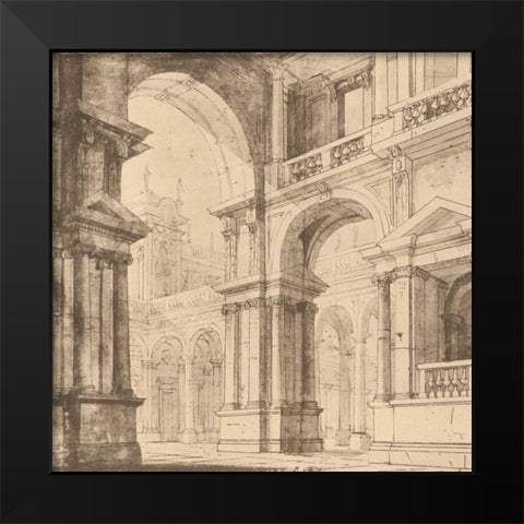 Portico Antico I Black Modern Wood Framed Art Print by Bartolomeo, Maurizio