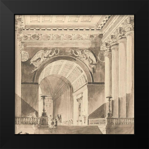 Portico Antico II Black Modern Wood Framed Art Print by Bartolomeo, Maurizio