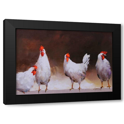 Chicken I Black Modern Wood Framed Art Print by Haenraets, Willem