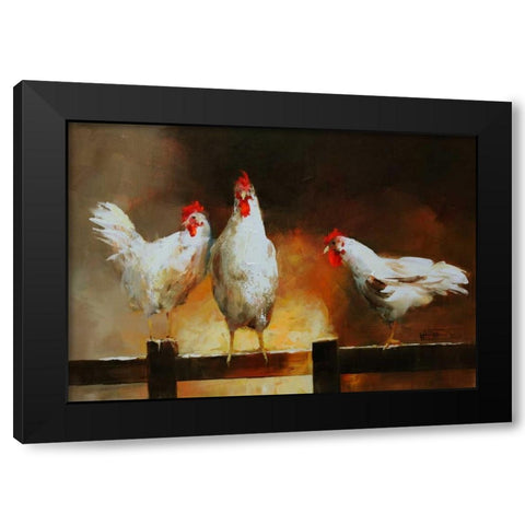 Chicken II Black Modern Wood Framed Art Print by Haenraets, Willem