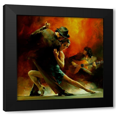 Tango Argentino III Black Modern Wood Framed Art Print by Haenraets, Willem
