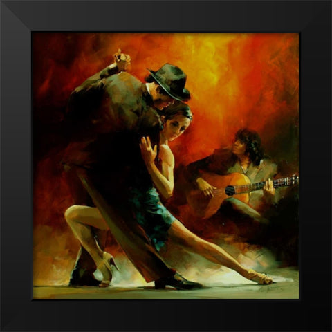 Tango Argentino III Black Modern Wood Framed Art Print by Haenraets, Willem