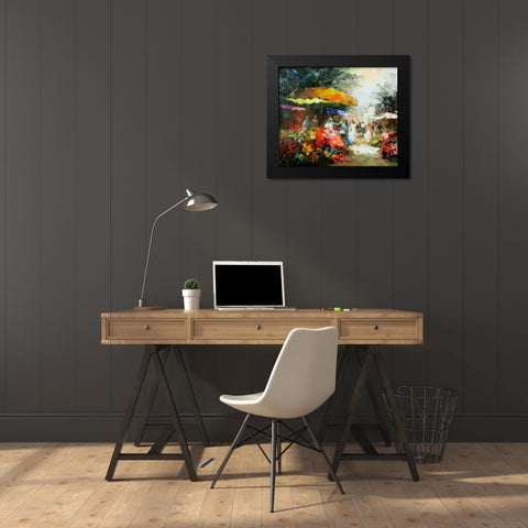 Market Place III Black Modern Wood Framed Art Print by Haenraets, Willem