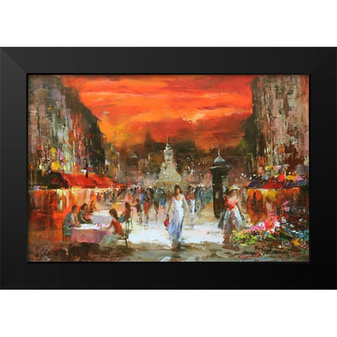Cafe Rouge IV Black Modern Wood Framed Art Print by Haenraets, Willem