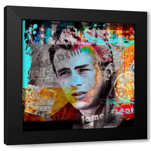 James Dean Black Modern Wood Framed Art Print with Double Matting by Baker, Micha