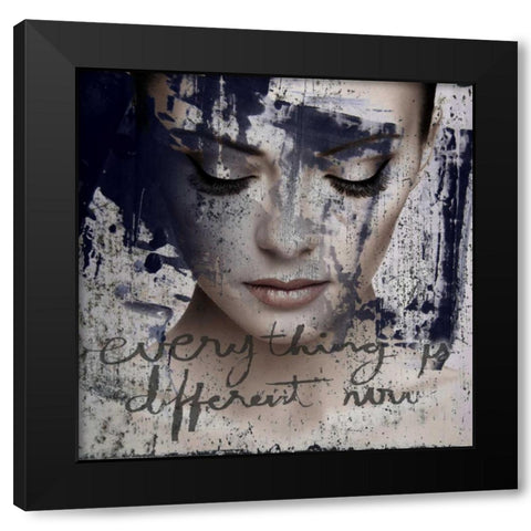 Patience Black Modern Wood Framed Art Print with Double Matting by Baker, Micha