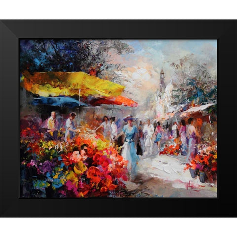 Market place III Black Modern Wood Framed Art Print by Haenraets, Willem