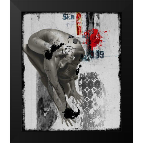 Beauty nude I Black Modern Wood Framed Art Print by Baker, Micha