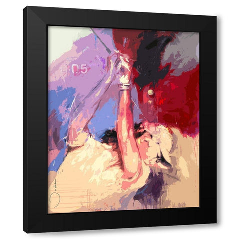 Golf Bogey Black Modern Wood Framed Art Print by Bakker, Jochem