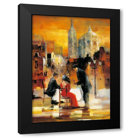 Romance II Black Modern Wood Framed Art Print with Double Matting by Haenraets, Willem