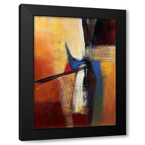 Blue intervention Black Modern Wood Framed Art Print by Danckaert, Bea