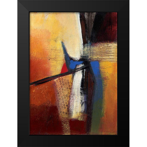 Blue intervention Black Modern Wood Framed Art Print by Danckaert, Bea