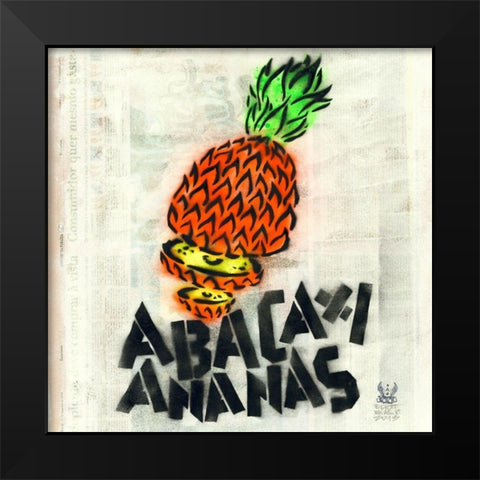 Abacaxy Black Modern Wood Framed Art Print by Eliot