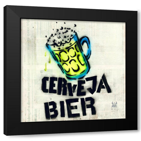 Cerveja Black Modern Wood Framed Art Print by Eliot