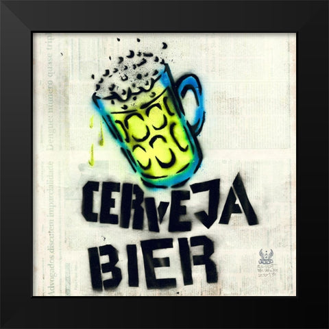 Cerveja Black Modern Wood Framed Art Print by Eliot