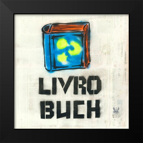 Livro Black Modern Wood Framed Art Print by Eliot