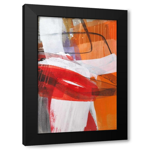 Red Expression II Black Modern Wood Framed Art Print with Double Matting by Ruttkau,El