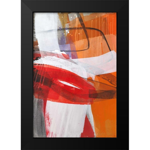 Red Expression II Black Modern Wood Framed Art Print by Ruttkau,El
