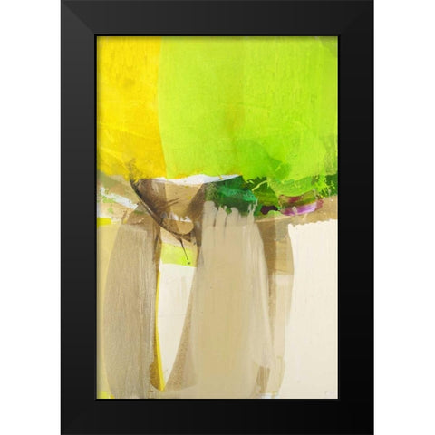 Green Field Black Modern Wood Framed Art Print by Ruttkau,El