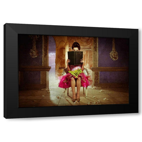 Dragontales 2 Black Modern Wood Framed Art Print by Hartmann, Eva