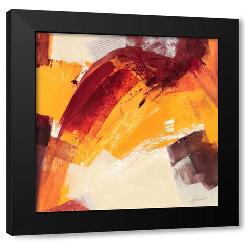 Rosso III Black Modern Wood Framed Art Print with Double Matting by Cusumano, Francesco