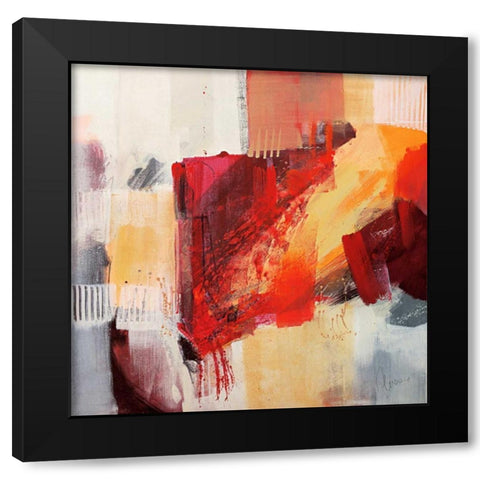 Astratto Colorato II Black Modern Wood Framed Art Print with Double Matting by Cusumano, Francesco