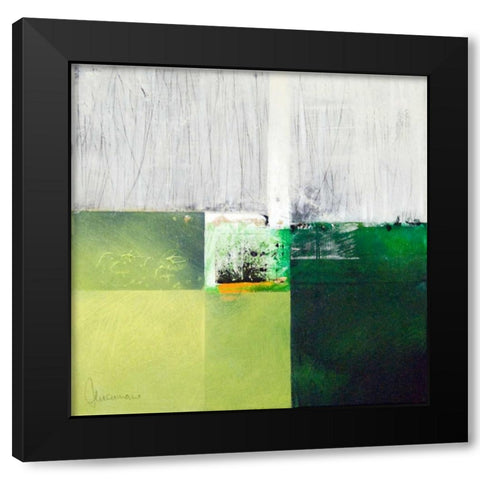 Composizione verde I Black Modern Wood Framed Art Print with Double Matting by Cusumano, Francesco