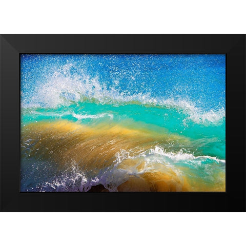 Shorebreak Black Modern Wood Framed Art Print by Dürmer, Florian