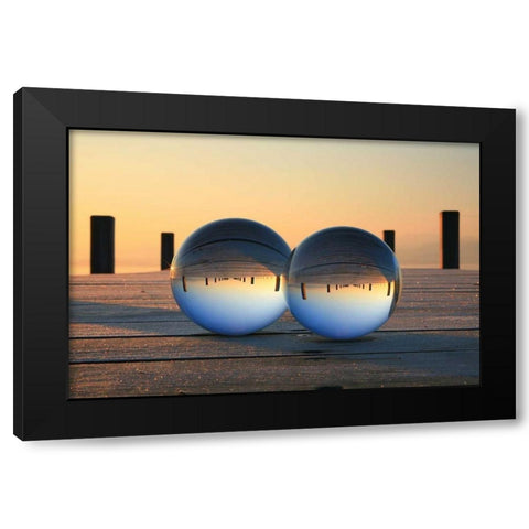 Chiemseemorgen II Black Modern Wood Framed Art Print with Double Matting by Rossmeissl, Gerhard