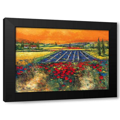 Provence Black Modern Wood Framed Art Print with Double Matting by Madjid