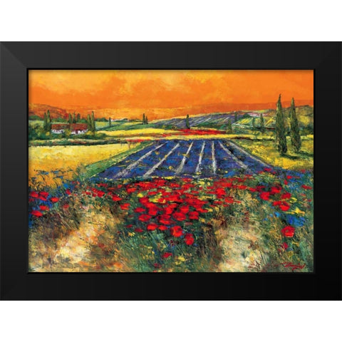 Provence Black Modern Wood Framed Art Print by Madjid