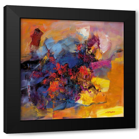 Coloring III Black Modern Wood Framed Art Print with Double Matting by Madjid