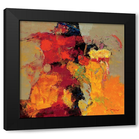 Coloring V Black Modern Wood Framed Art Print with Double Matting by Madjid