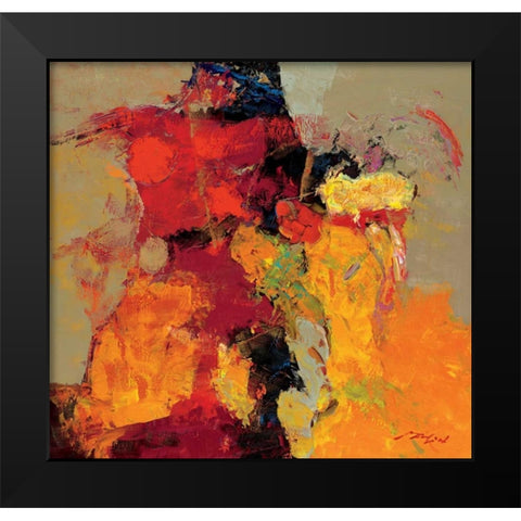 Coloring V Black Modern Wood Framed Art Print by Madjid