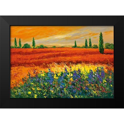 Toskana III Black Modern Wood Framed Art Print by Madjid