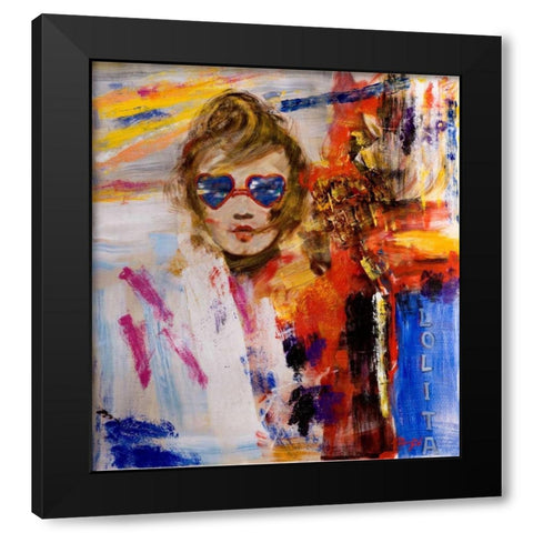 Lolita Black Modern Wood Framed Art Print with Double Matting by Madjid