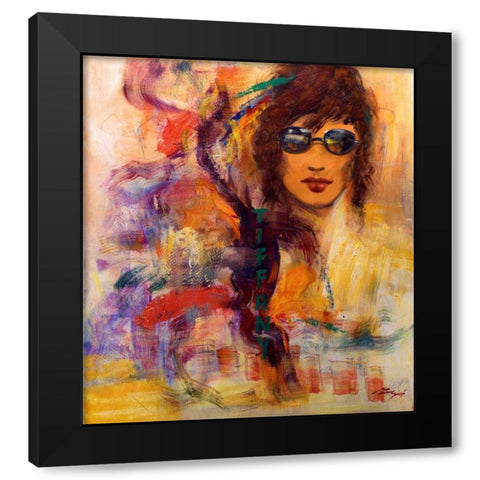 Tiffany Black Modern Wood Framed Art Print with Double Matting by Madjid