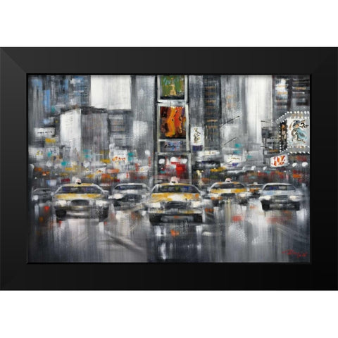 Taxi I Black Modern Wood Framed Art Print by Madjid