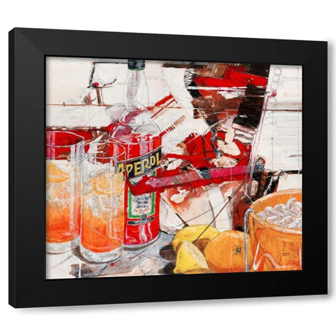 Aperol Black Modern Wood Framed Art Print by Mayer, Norbert