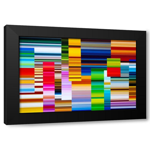 Lichtlinien 299 Black Modern Wood Framed Art Print with Double Matting by Klipp, Ortwin