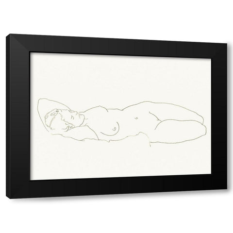Akt 1 Black Modern Wood Framed Art Print with Double Matting by Maier, Werner