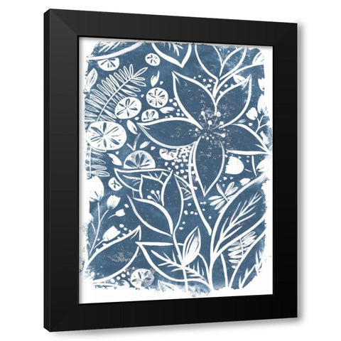 Garden Batik I Black Modern Wood Framed Art Print with Double Matting by Vess, June Erica