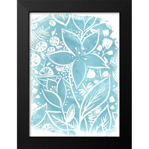 Garden Batik VII Black Modern Wood Framed Art Print by Vess, June Erica