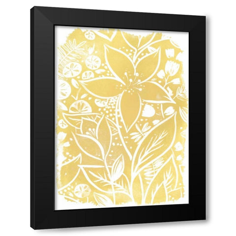Garden Batik IX Black Modern Wood Framed Art Print with Double Matting by Vess, June Erica