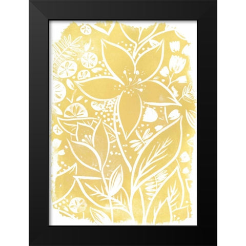 Garden Batik IX Black Modern Wood Framed Art Print by Vess, June Erica