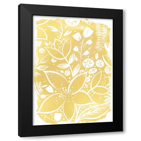 Garden Batik X Black Modern Wood Framed Art Print with Double Matting by Vess, June Erica