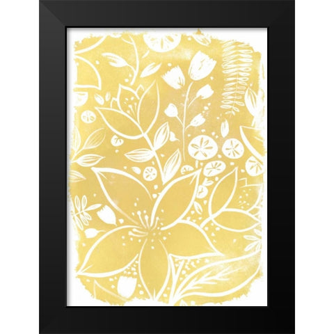 Garden Batik X Black Modern Wood Framed Art Print by Vess, June Erica