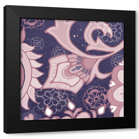 Paisley Blossom Mauve III Black Modern Wood Framed Art Print by Mark, Leslie