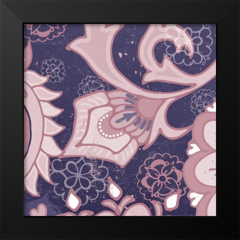 Paisley Blossom Mauve III Black Modern Wood Framed Art Print by Mark, Leslie
